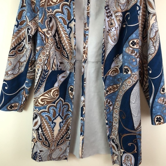 Chico’s Paisley Faux Suede Open Front Duster Jacket Size O/Small - Picture 4 of 9